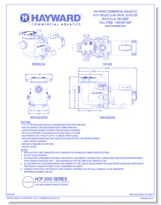 HCP 2000 Series Pumps: HCP20203