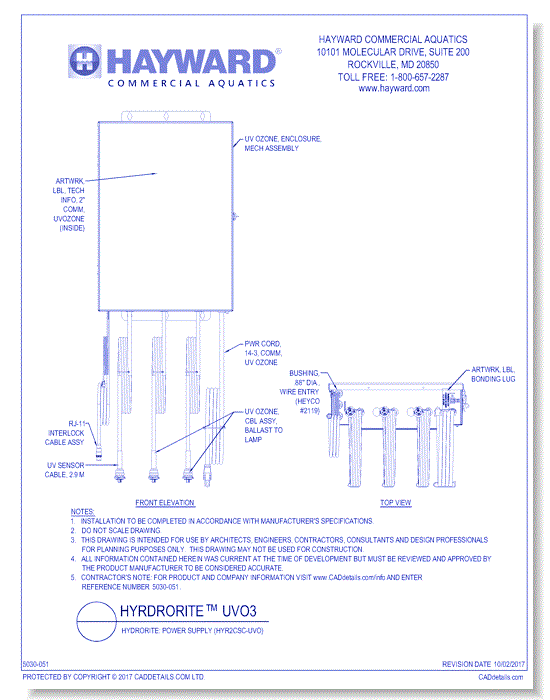 HydroRite: Power Supply (HYR2CSC-UVO)