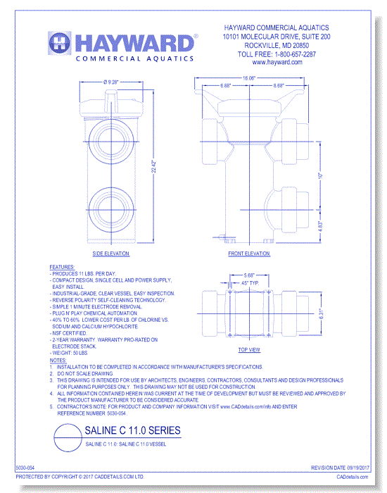 Saline C 11.0: Saline C 11.0 Vessel