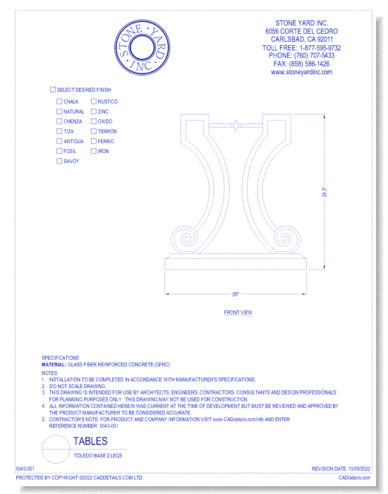 Toledo Base 2 Legs