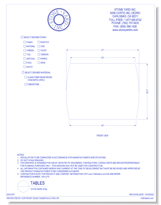 Ovoid Base Oval