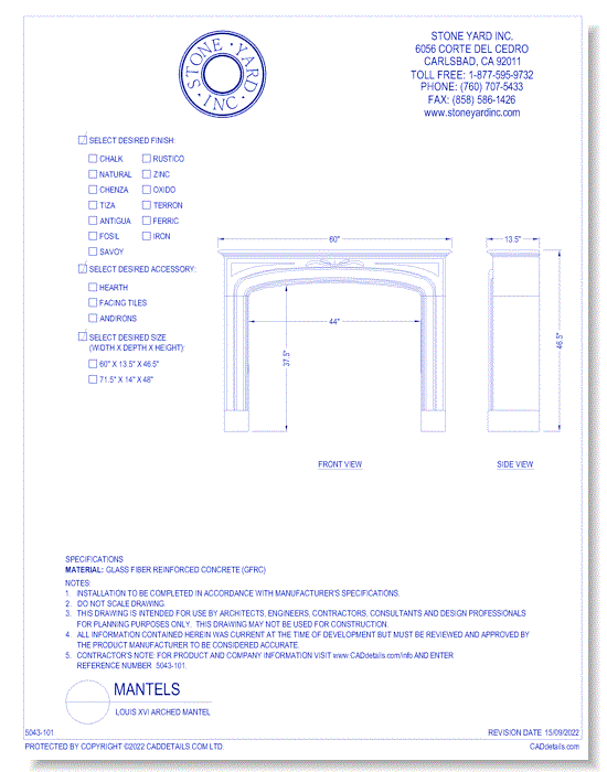 Louis XVI Arched Mantel