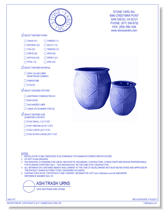 Grid Ash / Trash Urn, (Round)