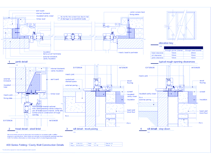 405 Series - Folding Sliding Door - Cavity Wall, 280mm Sill 