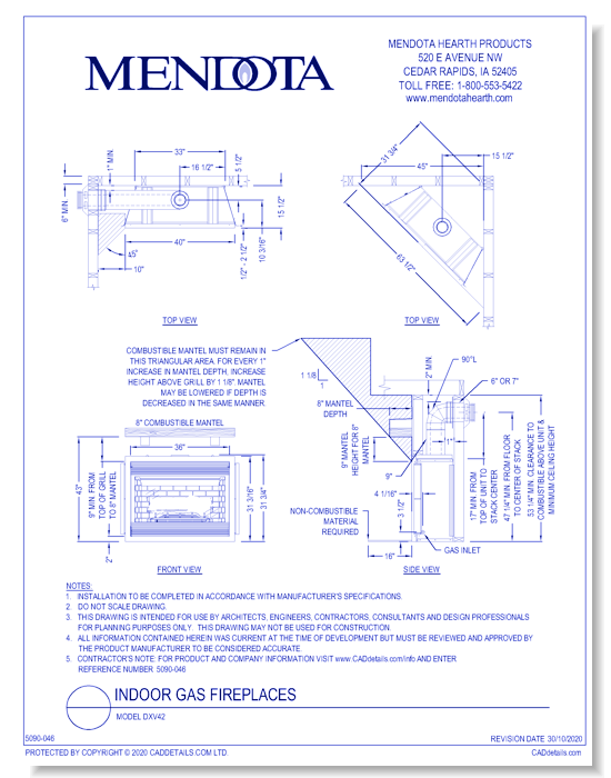 Gas Fireplaces: Model DXV42