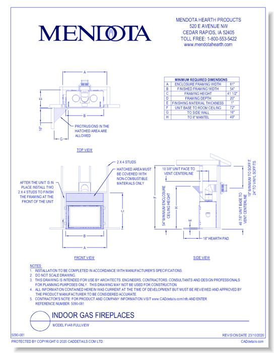 Gas Fireplaces: Model FV48 FullView