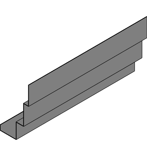 Fiberglass Cornice: CR 123x8, 21-5/8" H x 11-5/8" P x 96" L