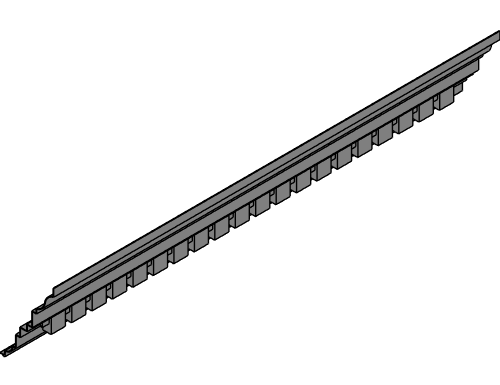 Fiberglass Cornice: CR 169x7, 24 1/2" H x 15 3/4" P x 79 1/2" L