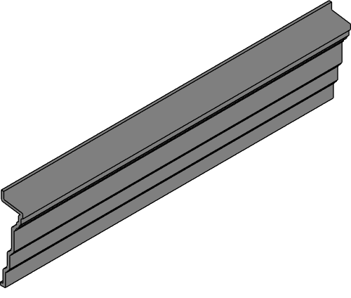 Fiberglass Cornice: CR 202x8, 12-1/8'' H x 2-15/16'' P x 96'' L