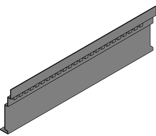 Fiberglass Cornice: CR 244x8, 1'-6 3/8" H x 5" P x 96'' L