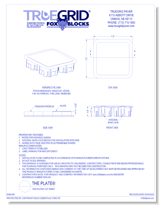 THE PLATE® - Cut Sheet PDF