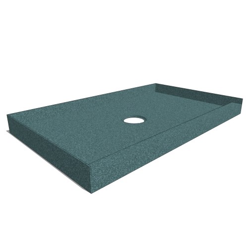 Rectangular Single Curb Center Drain Shower Pan ( RSCCD )
