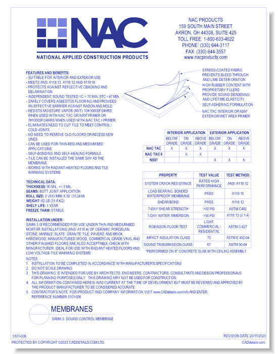 SAM® 3: Sound Control Membrane
