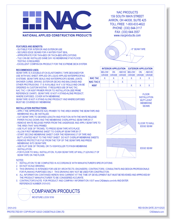 6" Seam Tape