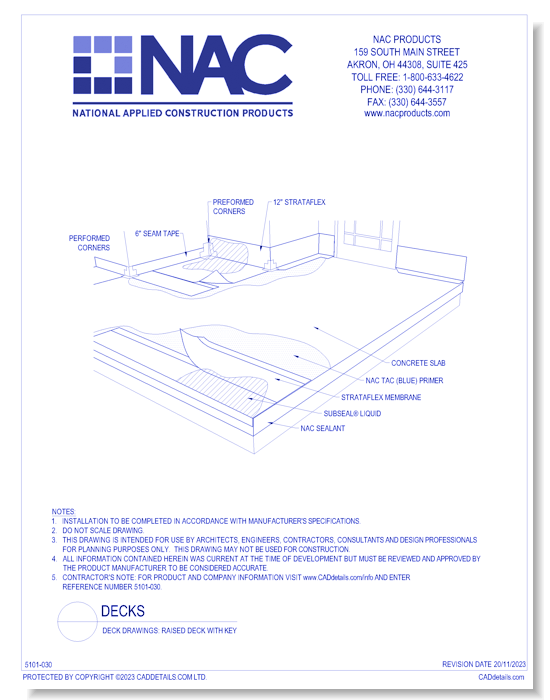 Deck Drawings: Raised Deck with Key