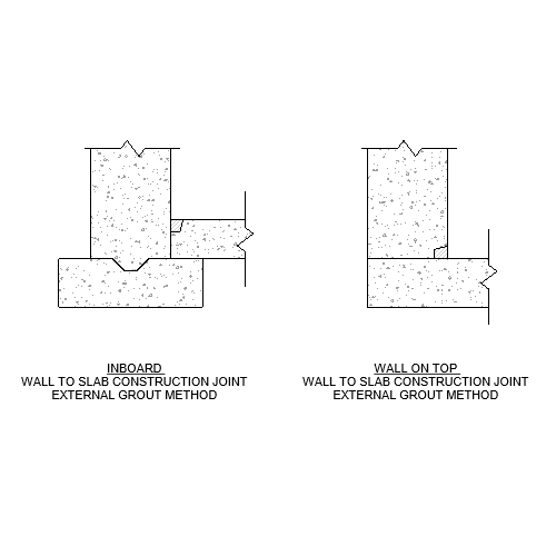 Wall to Slab – Double Protection – Ext Grout Method