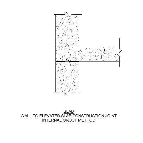 Wall to Elevated Slab – Double Protection – Int Grout Method