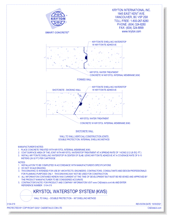 Wall to Wall – Double Protection – Int Swelling Method