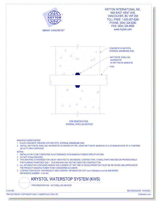 Pipe Penetration - Int Swelling Method