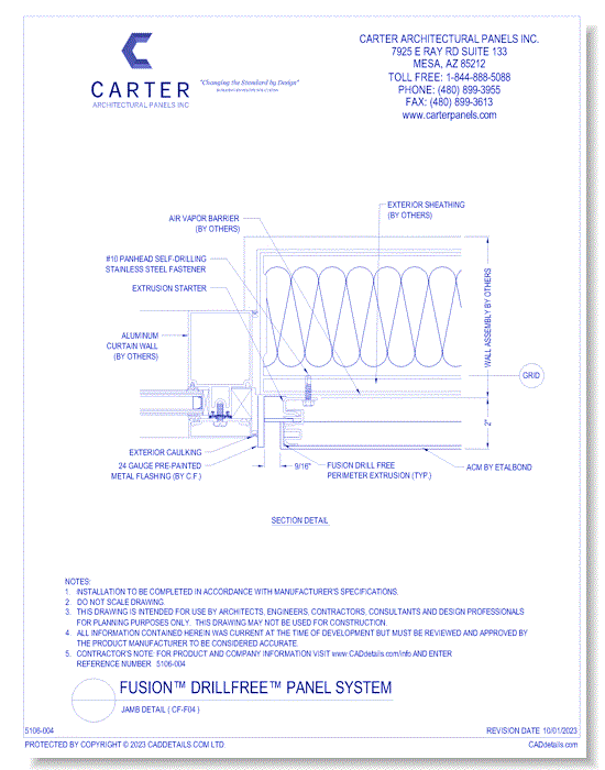 FUSION™ PANEL SYSTEM: Jamb Detail ( CF-F04 )