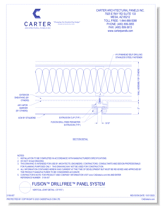 FUSION™ PANEL SYSTEM: Vertical Joint Detail ( CF-F07 )