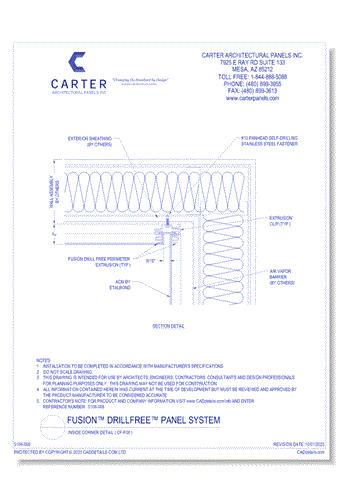 FUSION™ PANEL SYSTEM: Inside Corner Detail ( CF-F08 )