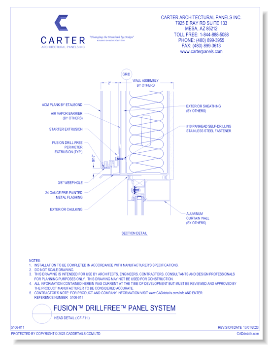 FUSION™ PANEL SYSTEM: Head Detail ( CF-F11 )