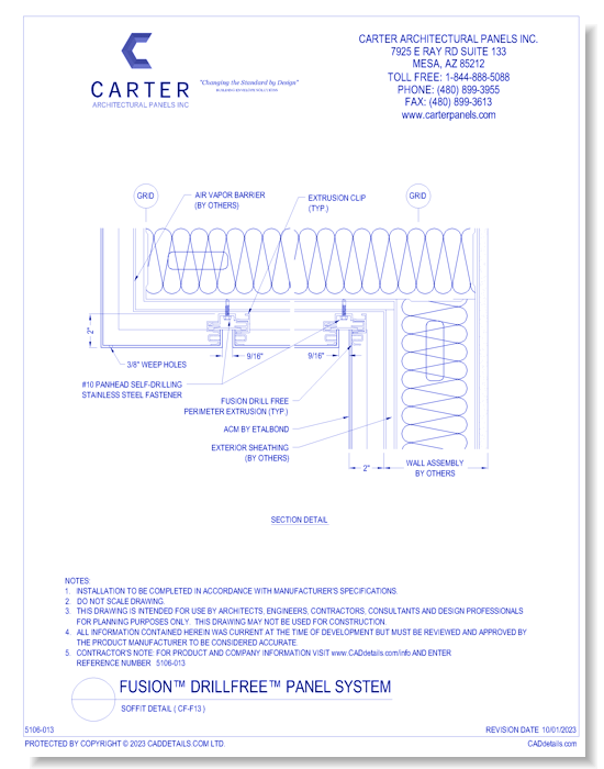 FUSION™ PANEL SYSTEM: Soffit Detail ( CF-F13 )