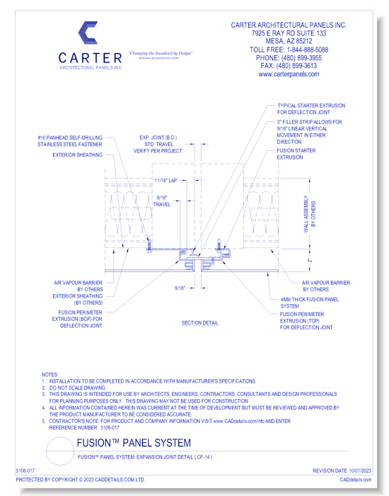 FUSION™ PANEL SYSTEM: Expansion Joint Detail ( CF-14 )