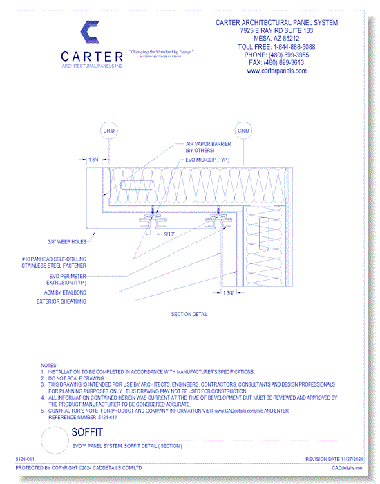 EVO™ PANEL SYSTEM: Soffit Detail ( Section )