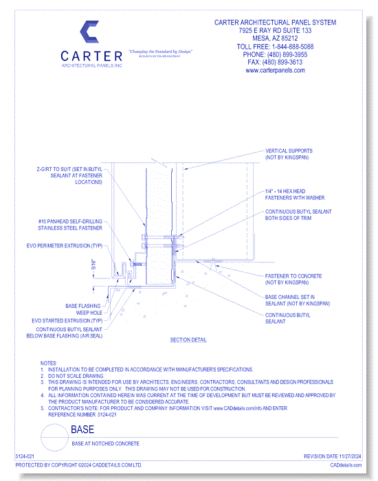 Insulated Panel System: Base At Notched Concrete