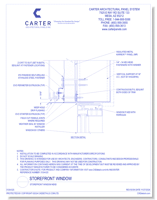 Insulated Panel System: Storefront Window Head