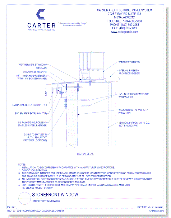 Insulated Panel System: Storefront Window Sill