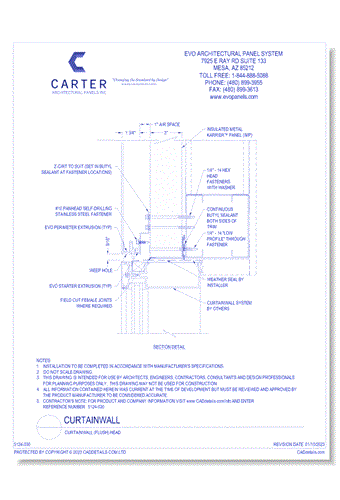 Insulated Panel System: Curtainwall (Flush) Head
