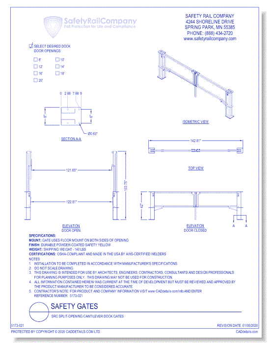 SRC Split-Opening Cantilever Dock Gates