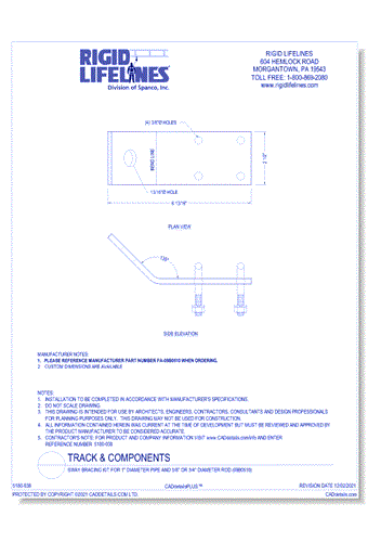 Sway Bracing Kit for 1" Diameter Pipe and 5/8" or 3/4" Diameter Rod (09B0510)