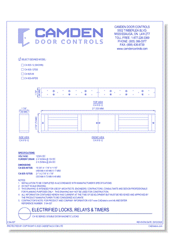 CX-92 Series: Double Door Magnetic Locks