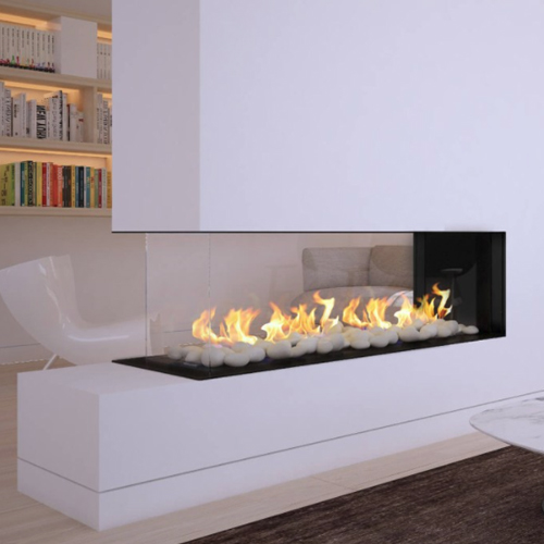 CAD Drawings BIM Models Flare Fireplaces Indoor Flare Room Definer - Peninsula Linear Fireplaces