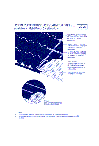 Specialty Conditions - Pre-Engineered Roof - Installation on Metal Deck ( MC-25 )