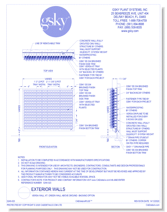 Versa Wall XT: Green Wall Above Ground - Backing Option