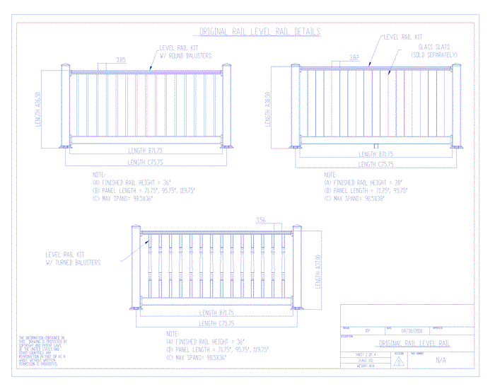 Endurance® Original Rail™: Level Rail Details