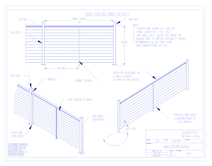 Avalon Aluminum Railing®: Cable Railing Details