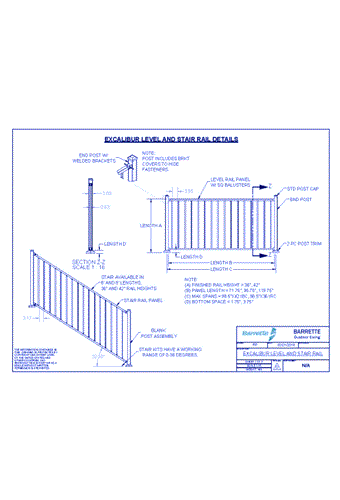 Excalibur®: Level & Stair Rail Details