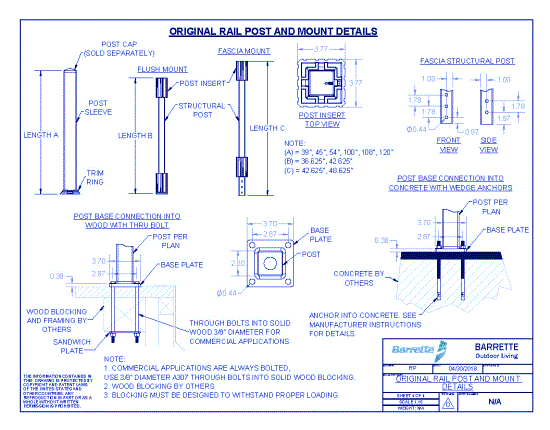 Endurance® Original Rail™: Post & Mount Details