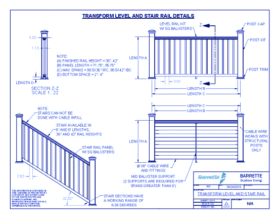 Transform® Composite: Level & Stair Rail Details