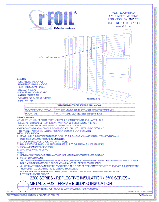 2200 & 2500 Series: Post Frame Building Wall (NEW) Furring Method