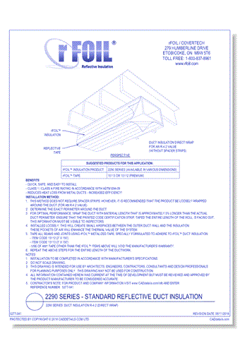 2290 Series: Duct Insulation R-4.2 (Direct Wrap)