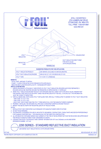 2290 Series: Duct Insulation R-6.0 (with Spacer Strips)