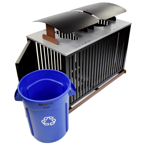 CAD Drawings BIM Models Public Space Products Classic 32 Aluminum Dual Stream Waste Receptacle