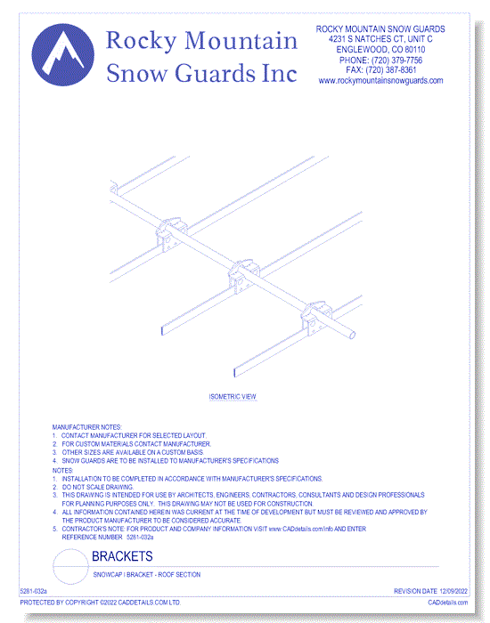 Snowcap I Bracket - Roof Section